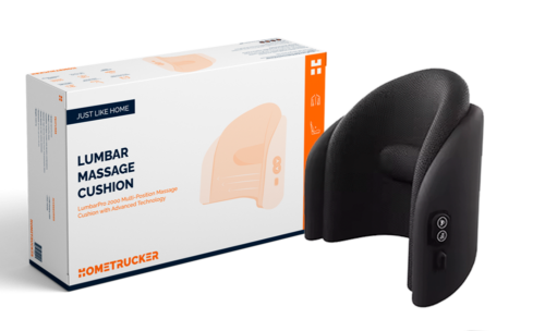 cojín lumbar masajeador HomeTrucker con embalaje