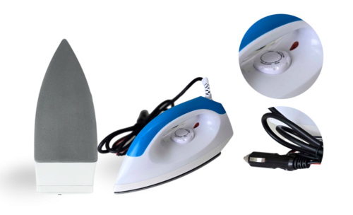 Plancha de Ropa Portátil Multivoltaje para Vehículos, Ideal para Viajes, 12V/24V